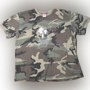 Supreme Ralph Steadman Green Camo Skull Short Sleeve Cotton Graphic T-Shirt XL